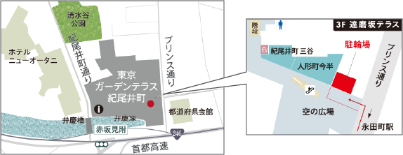 駐輪場の位置を表す図