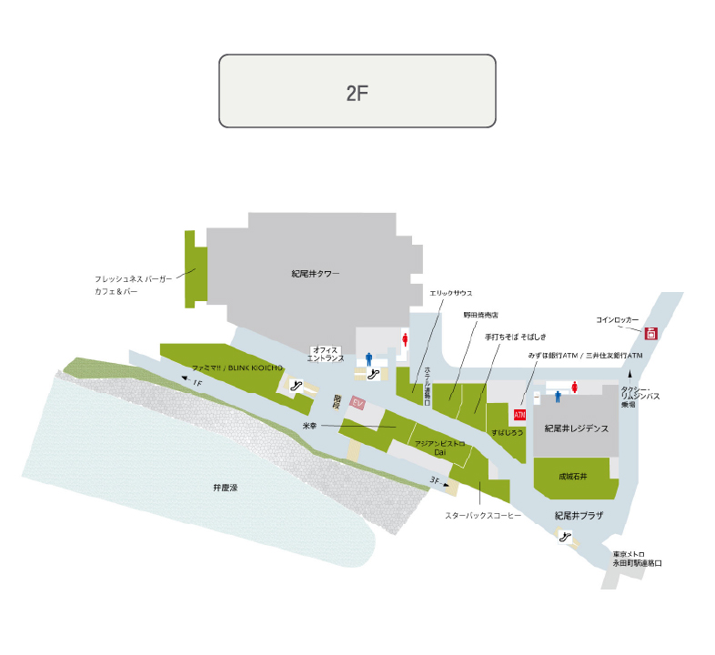 2F 小左衛門テラスの地図
